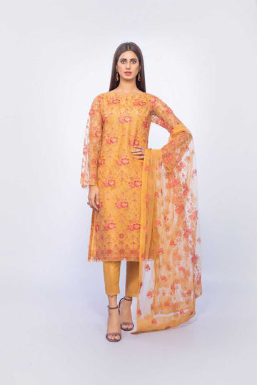 Bareeze Subline Floral Mc538 Mustard Collection 2021